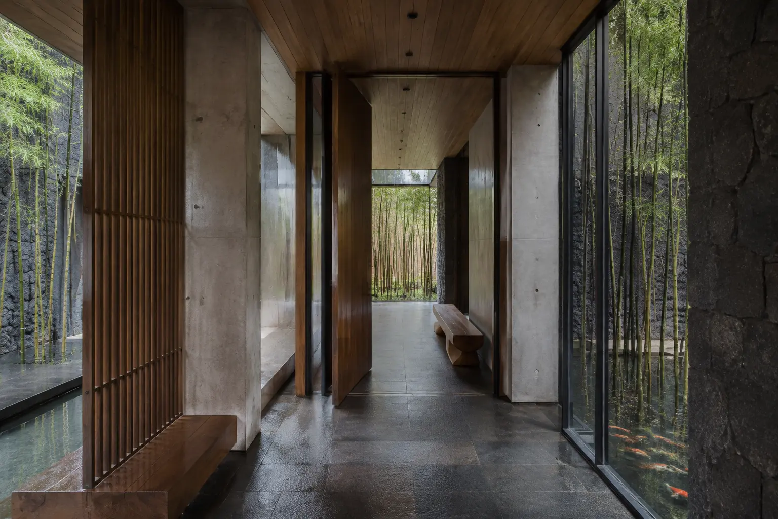Nhà Vườn Sân Tre 760 — Phòng khách mở ra hiên — Home6D