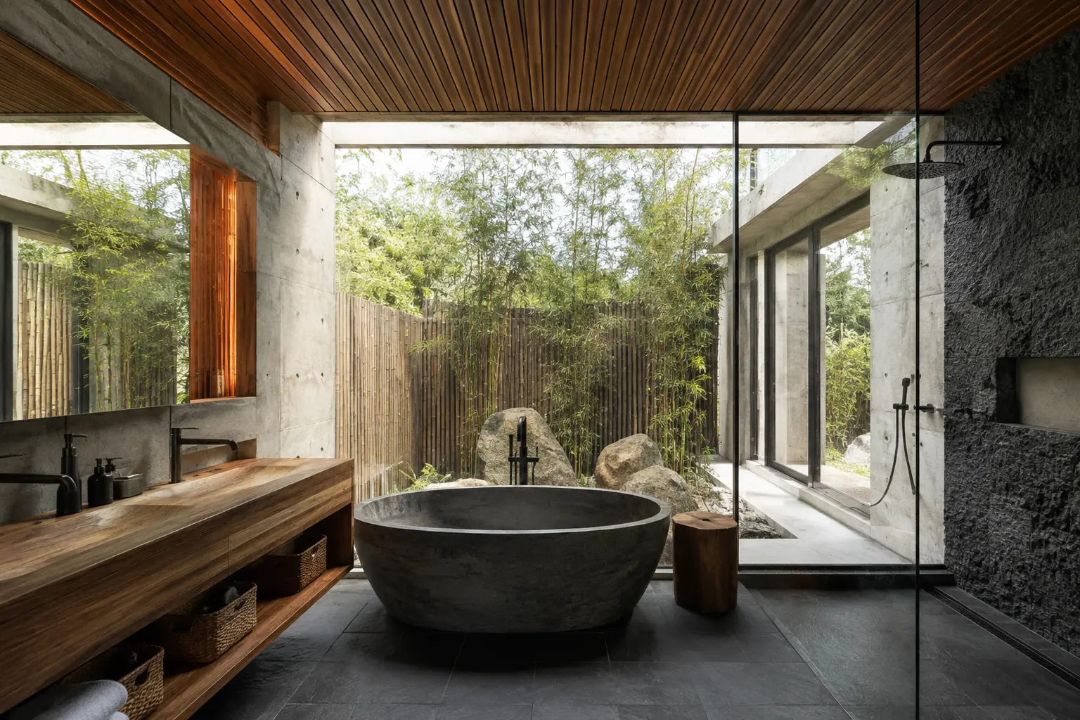 Nhà Vườn Sân Tre 760 — Phòng tắm thư giãn — Home6D