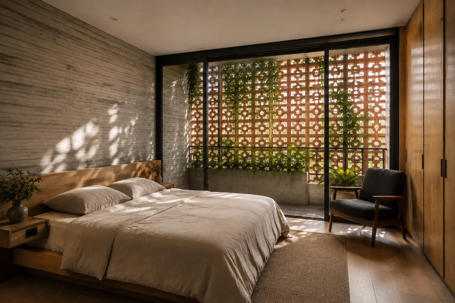 Nhà Mành Gạch 320 — Phòng ngủ chính — Home6D