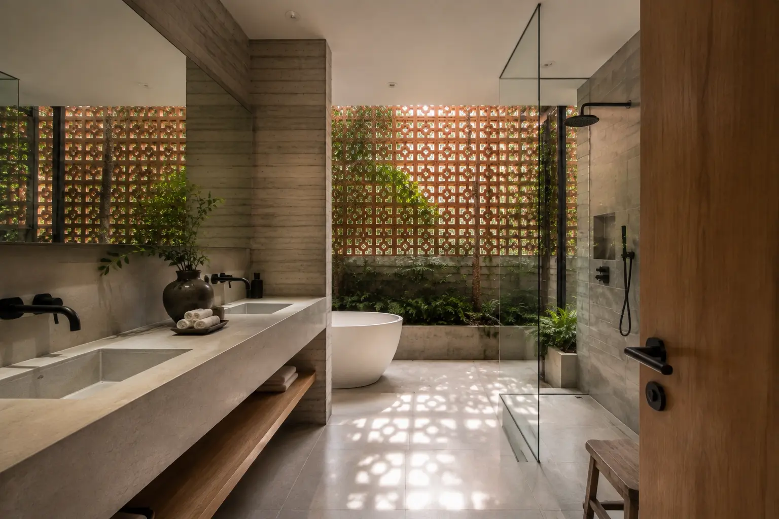 Nhà Mành Gạch 320 — Phòng tắm — Home6D