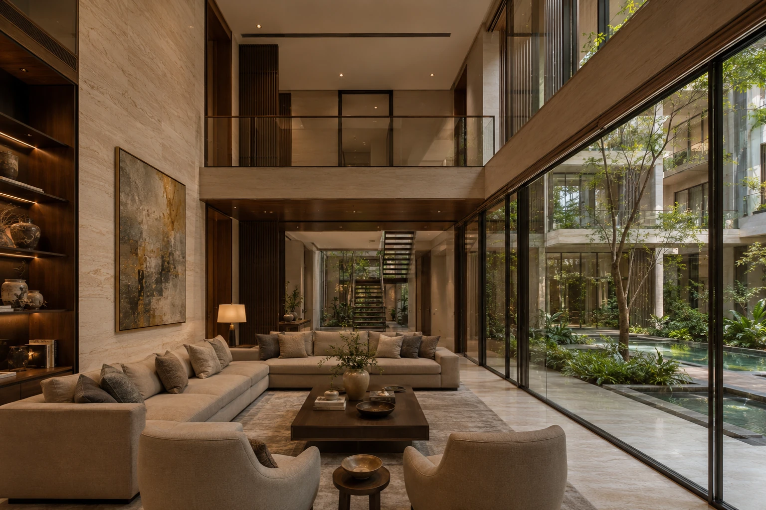 Villa Phố Sân Trong 510 — Phòng khách thông tầng — Home6D