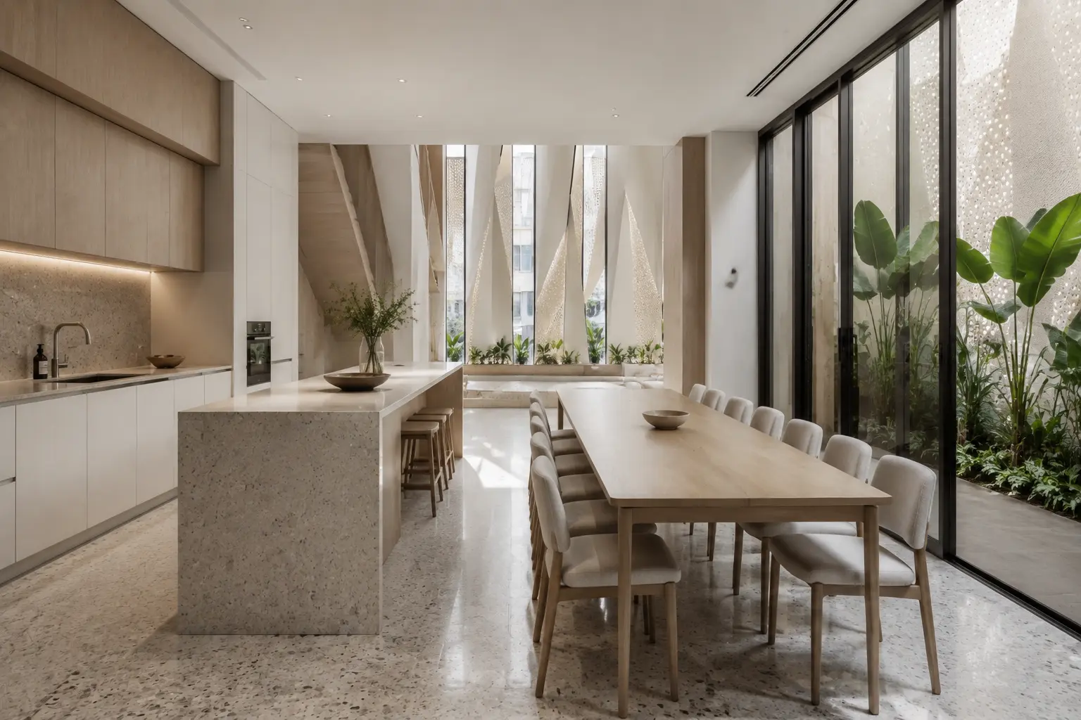 Nhà Mặt Đứng Gấp 360 — Cầu thang và void — Home6D