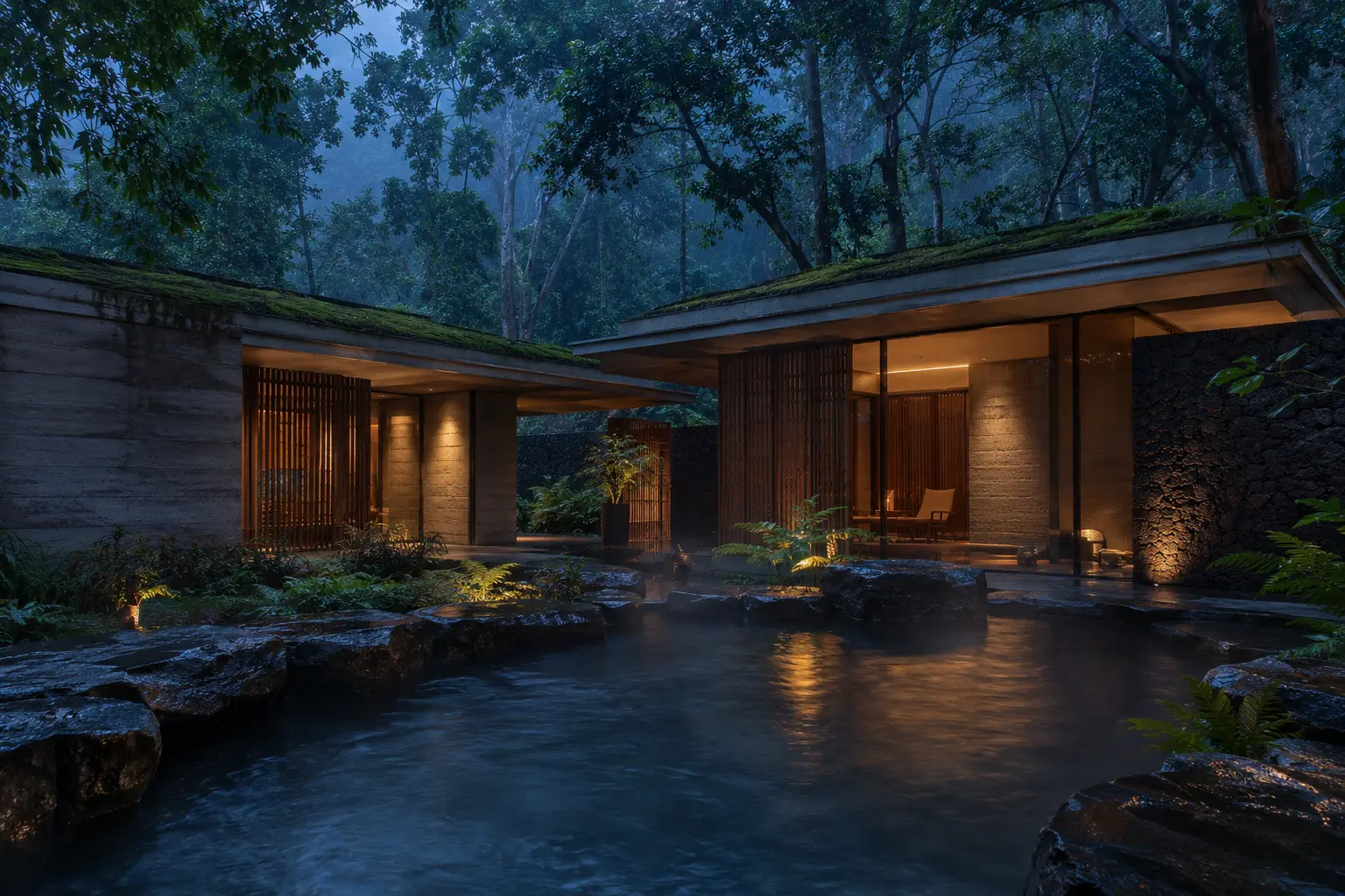 Forest Bathing House 510 — Cảnh chạng vạng — Home6D