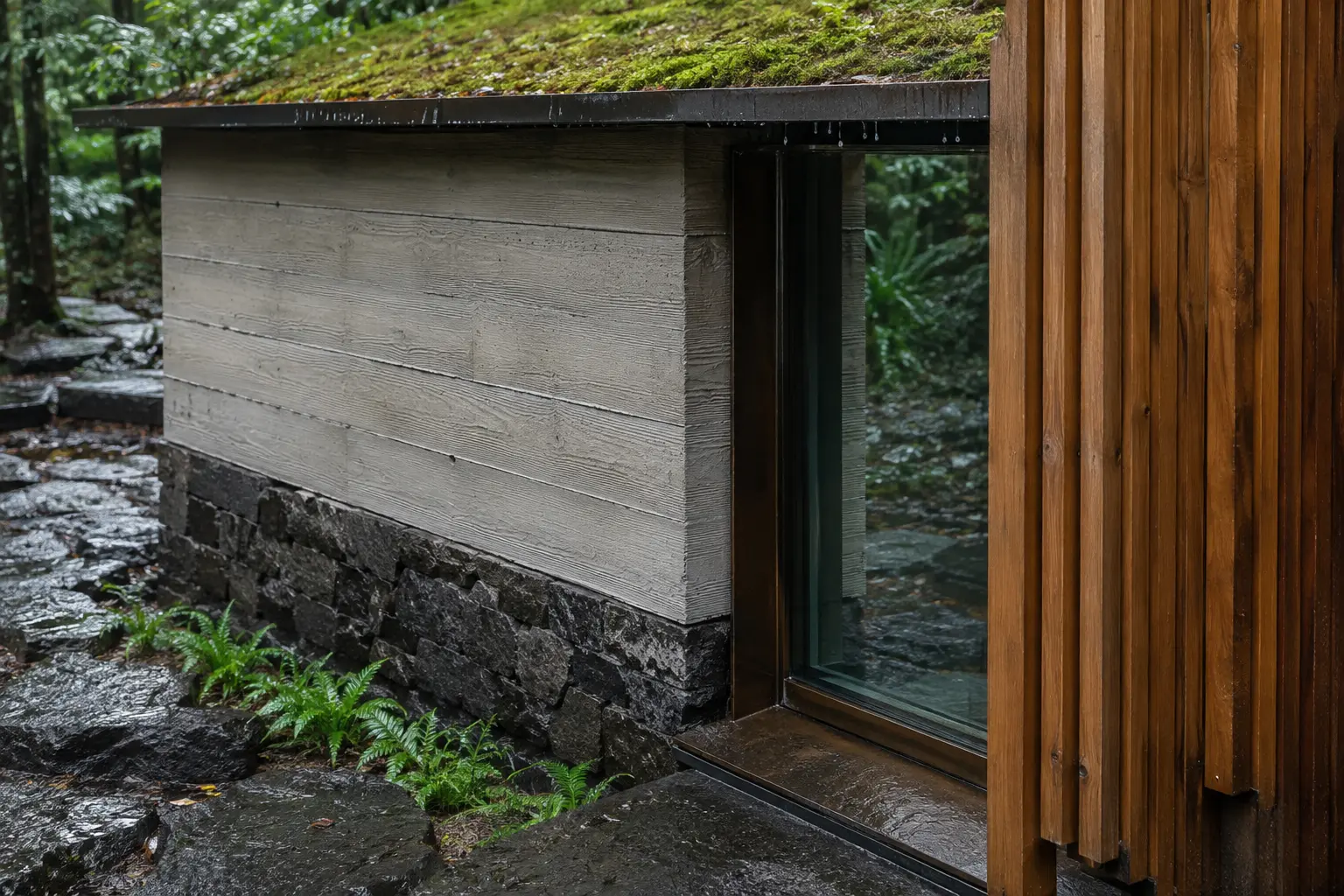 Forest Bathing House 510 — Chi tiết vật liệu bền thời tiết — Home6D