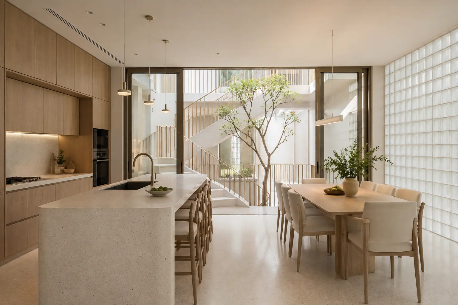 Lightwell Townhouse 300 — Cầu thang và void — Home6D