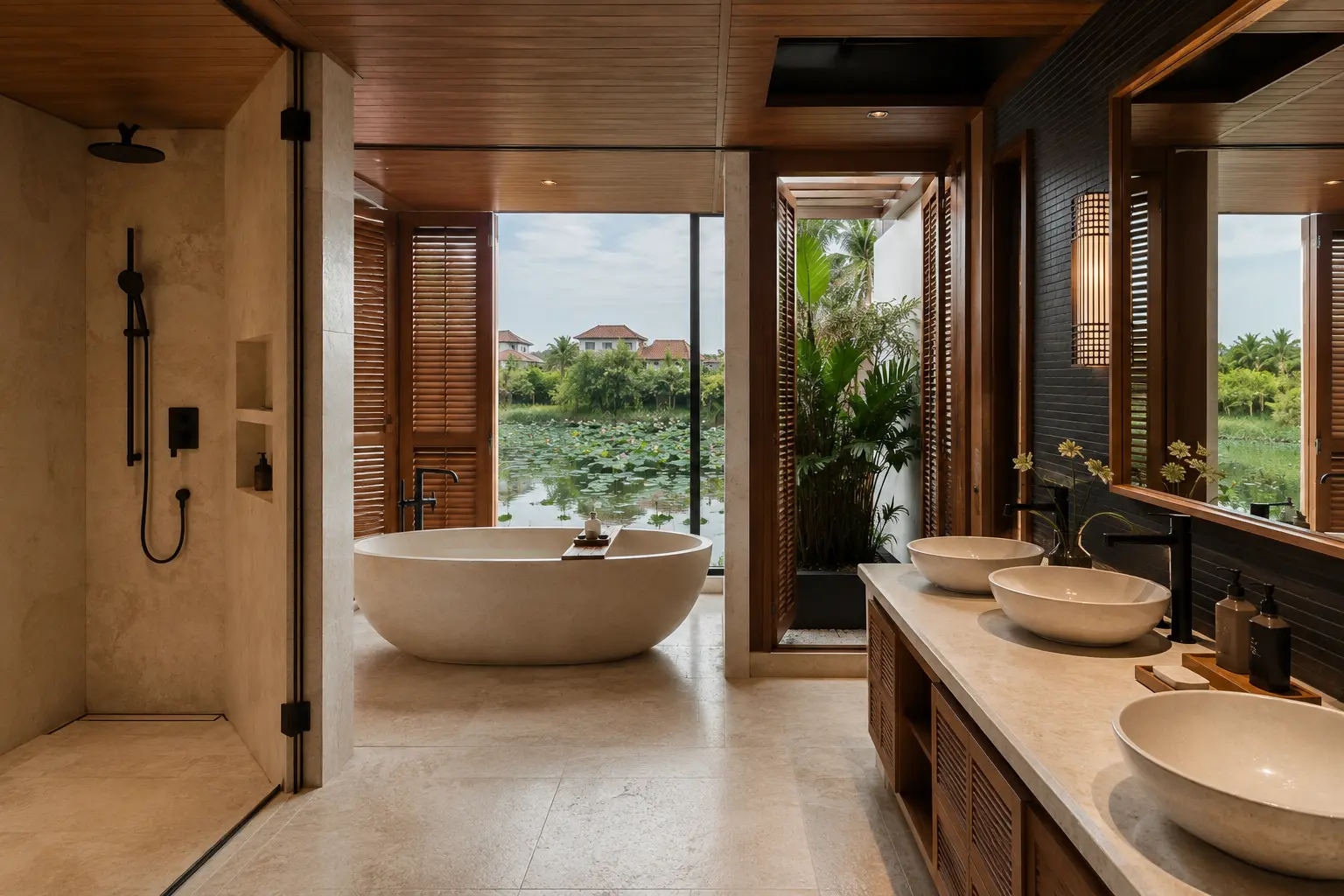Biệt thự Mặt Nước Hoa Sen 590 — Phòng ngủ hướng vườn — Home6D
