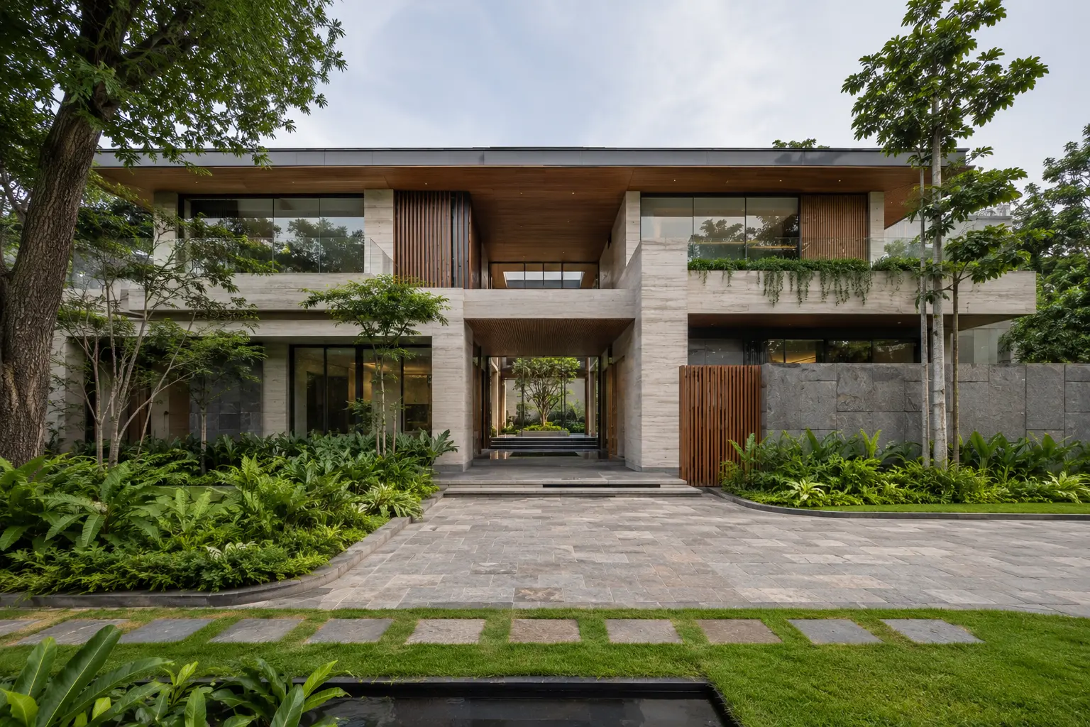 Nhà Sân Trong 620 — Toàn cảnh công trình — Home6D