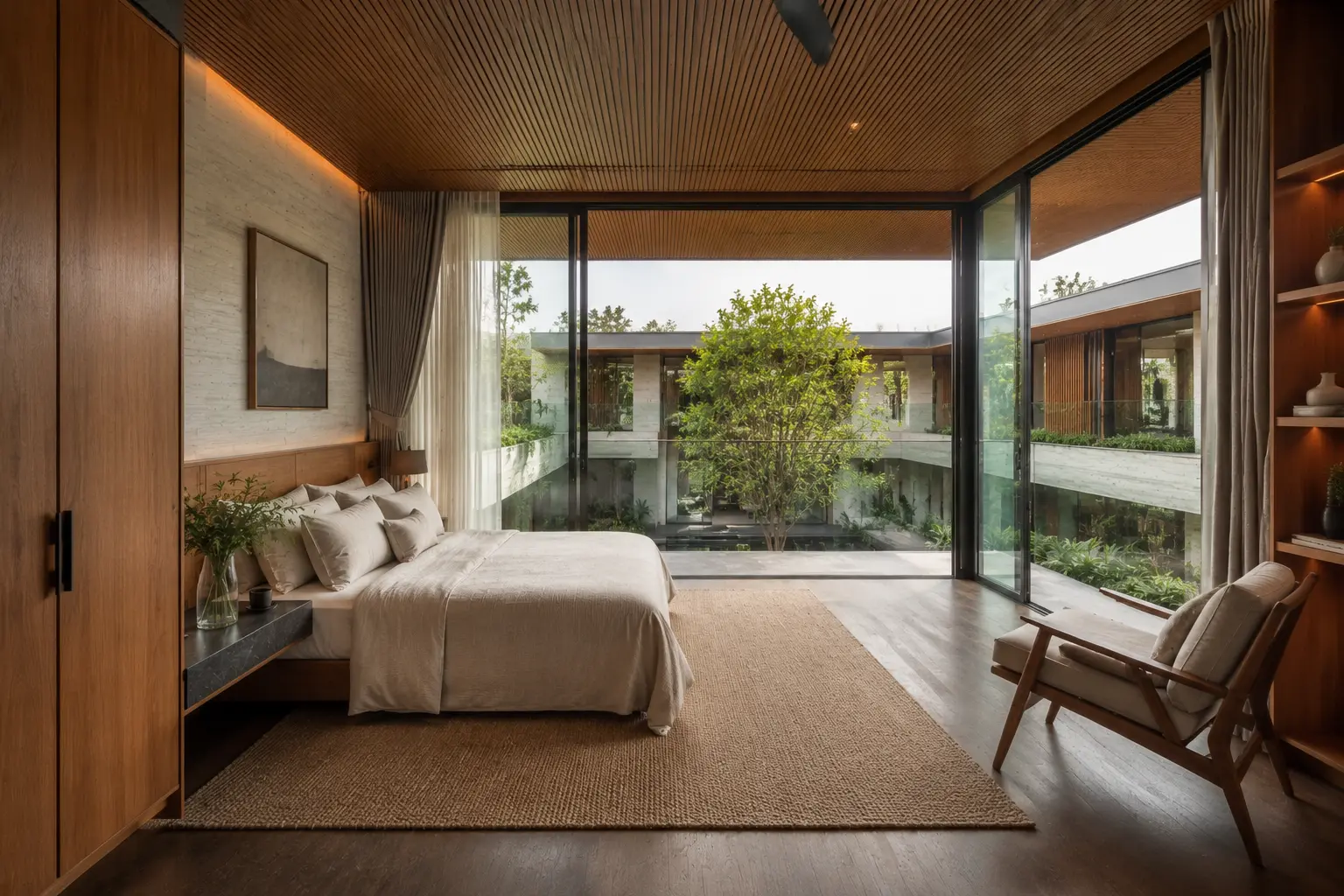 Nhà Sân Trong 620 — Phòng ngủ chính — Home6D