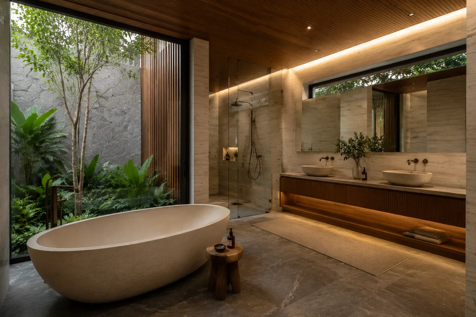 Nhà Sân Trong 620 — Phòng tắm chính — Home6D