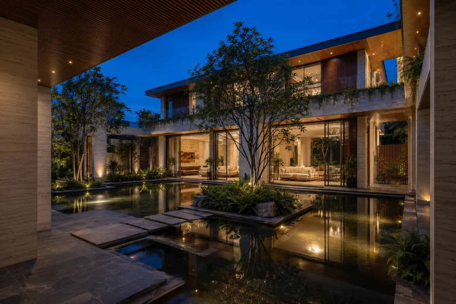 Nhà Sân Trong 620 — Hồ bơi và cảnh quan — Home6D