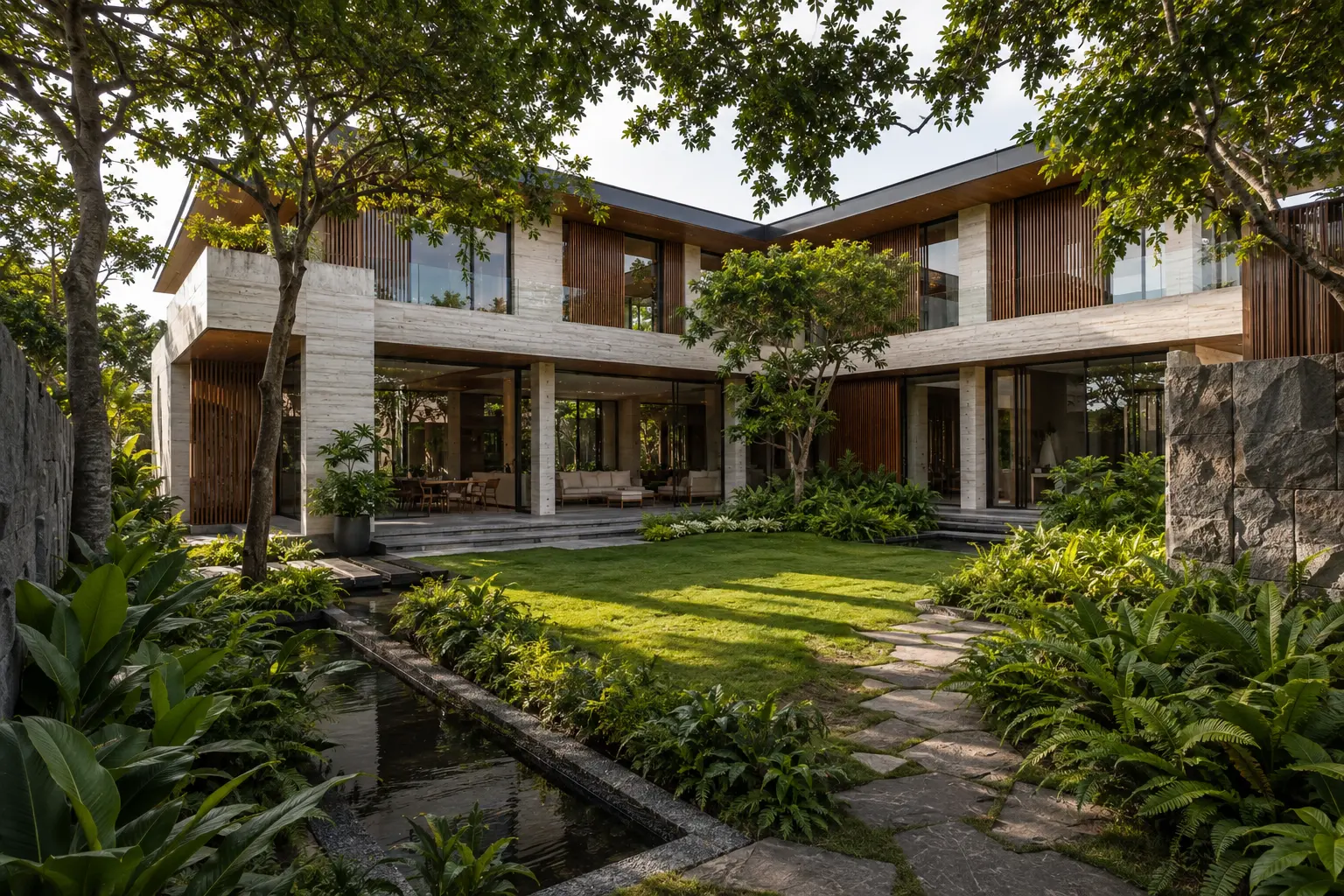 Nhà Sân Trong 620 — Góc nhìn chạng vạng — Home6D