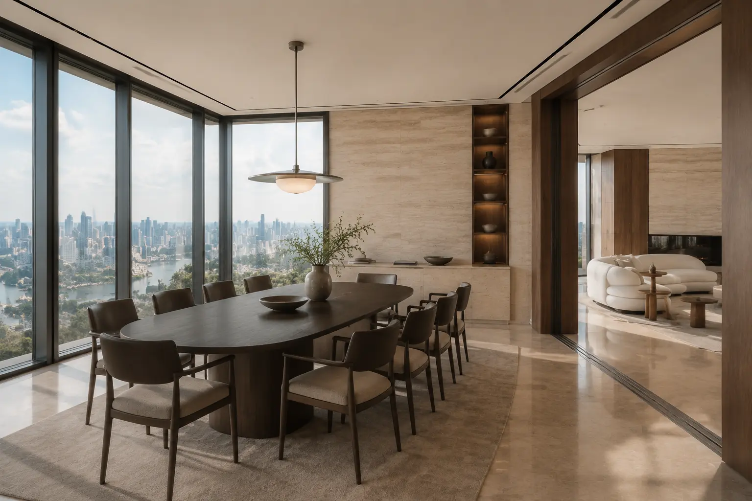 Quiet Luxury Penthouse 390 — Phòng khách — Home6D