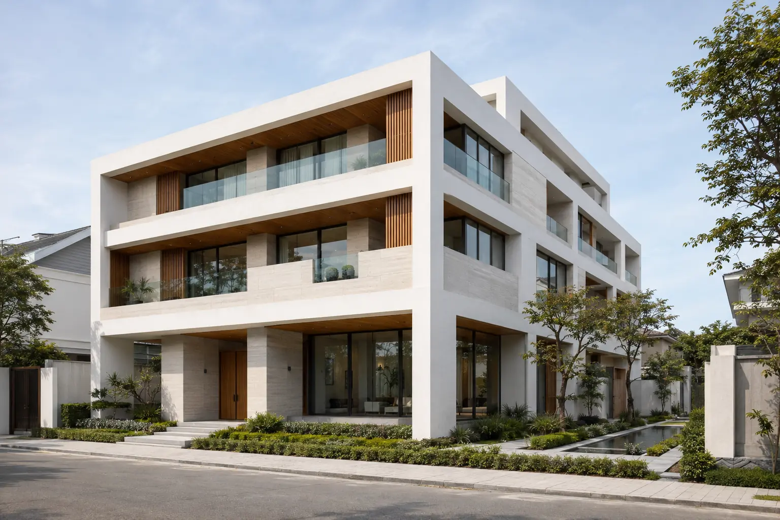 White Frame Residence 560 — Sân trong và hiên — Home6D
