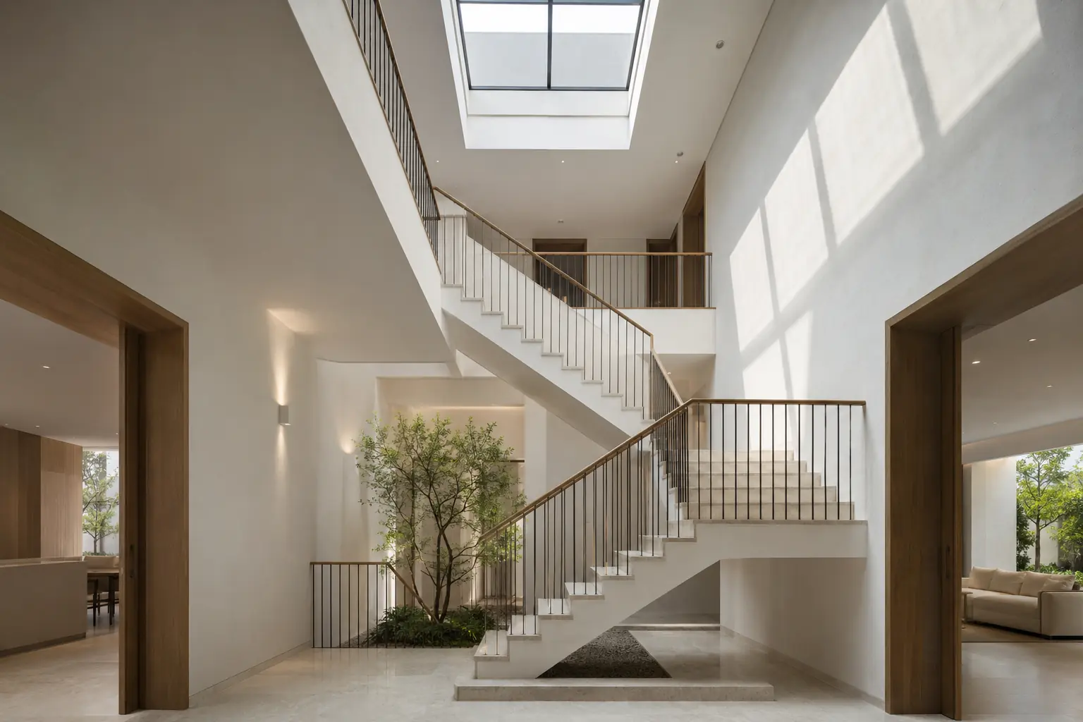 White Frame Residence 560 — Cầu thang và khoảng thông tầng — Home6D
