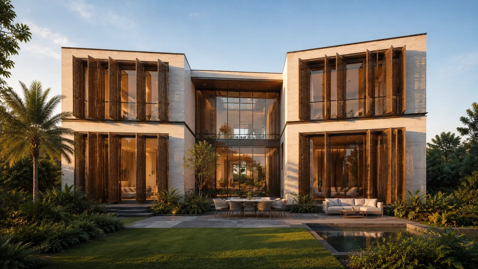 Bronze Screen Villa 840 — Mặt vườn và sân sau — Home6D