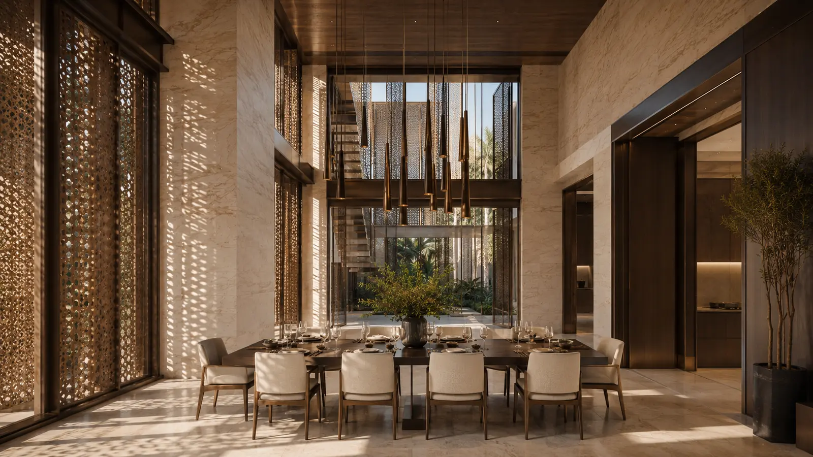 Bronze Screen Villa 840 — Phòng ăn bên giếng trời — Home6D