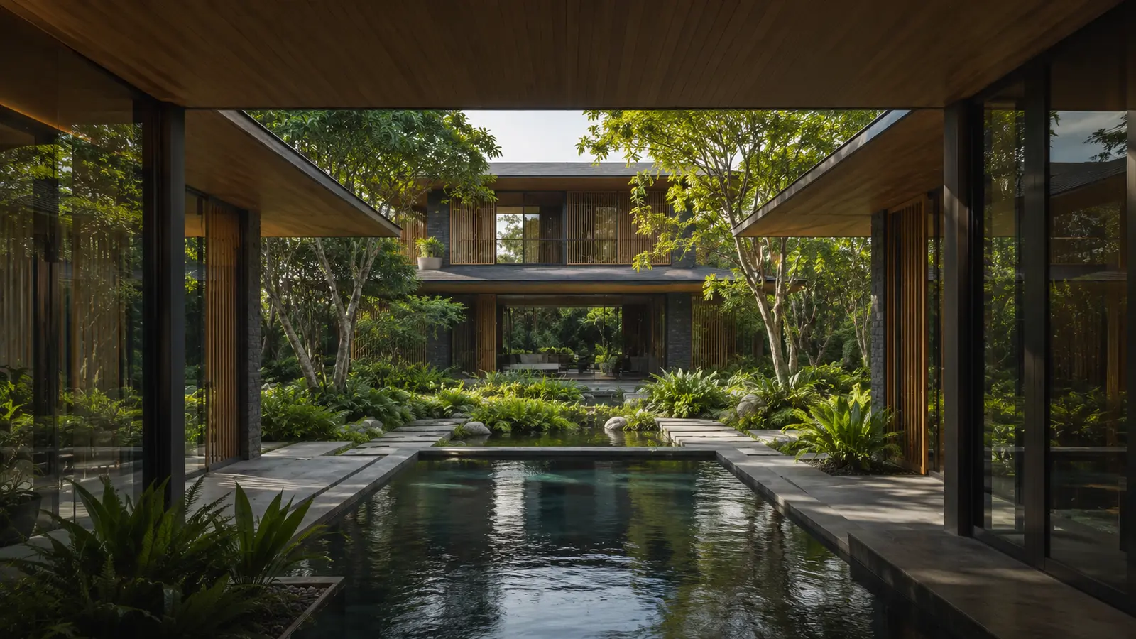 Canopy Garden House 520 — Sân nước trung tâm — Home6D