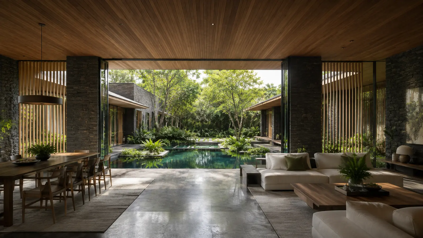 Canopy Garden House 520 — Không gian khách và ăn mở — Home6D