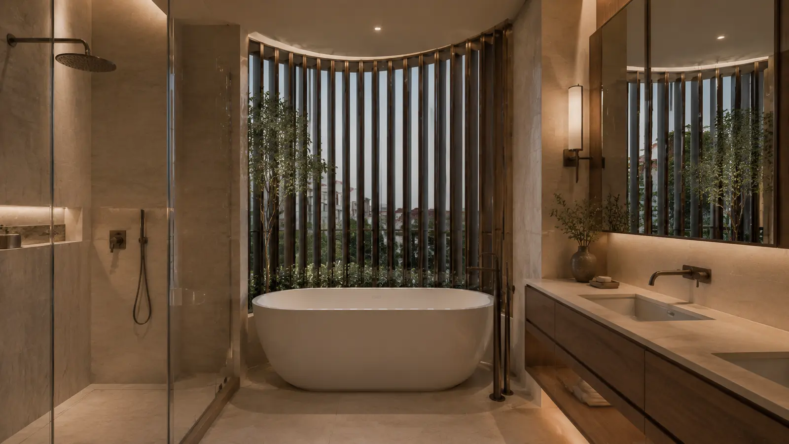 Nhà Phố Hai Mặt Tiền 420 — Phòng tắm chính — Home6D