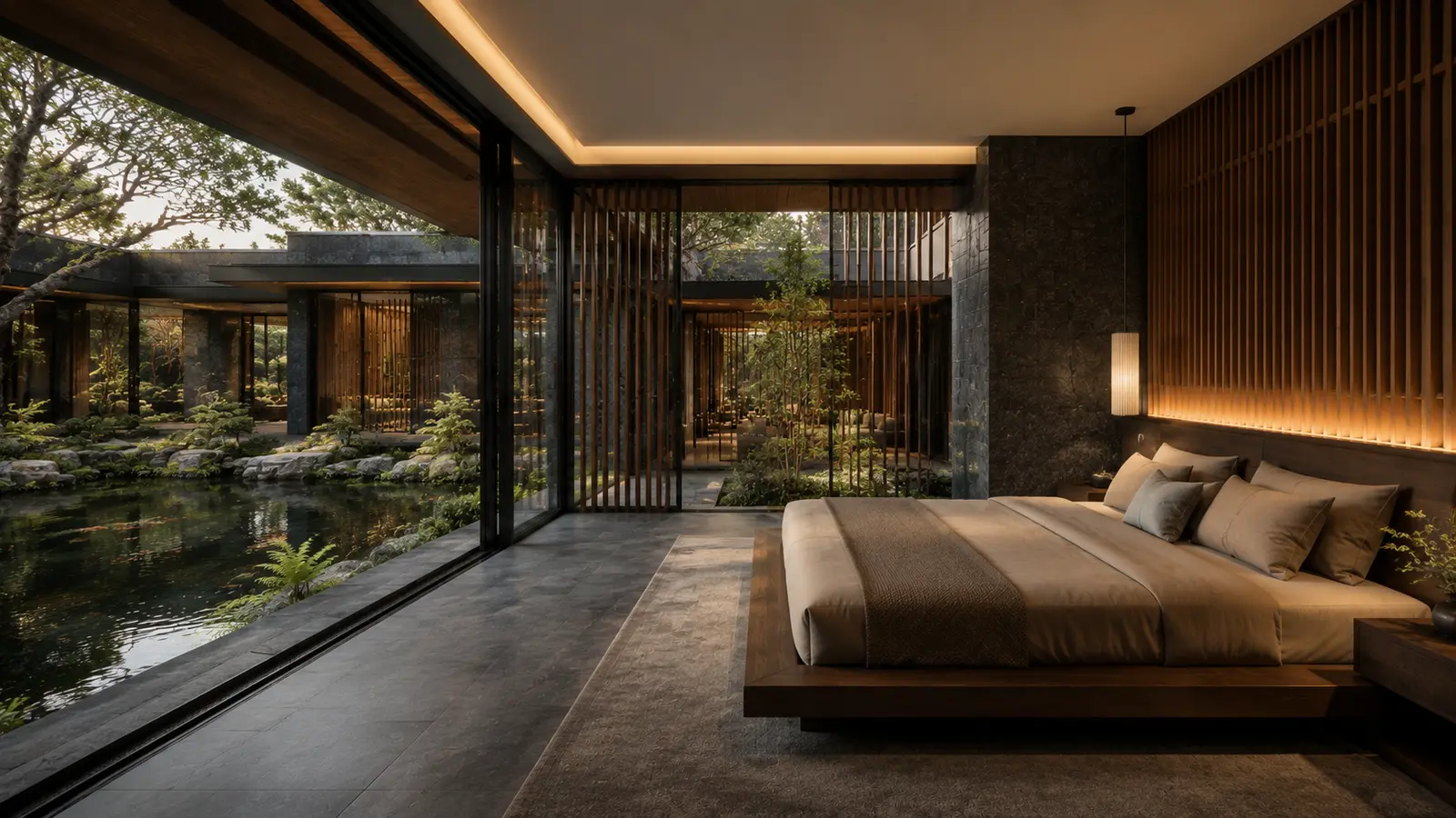 Biệt thự Sân Cá Koi 680 — Phòng ngủ chính — Home6D