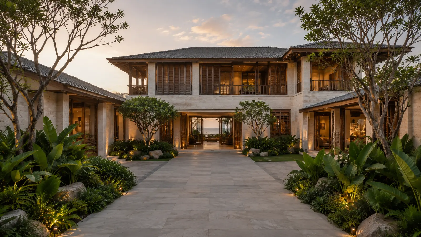 Biệt thự Sân Trong Ven Biển 730 — Sảnh đón phía đất liền — Home6D