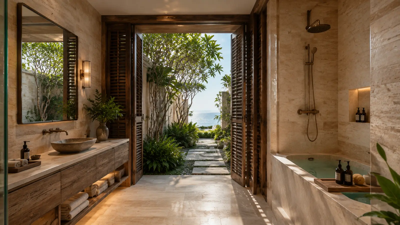 Biệt thự Sân Trong Ven Biển 730 — Phòng tắm spa — Home6D