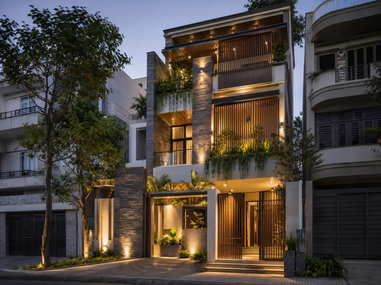 Phối cảnh minh họa Nhà phố hiện đại Home6D