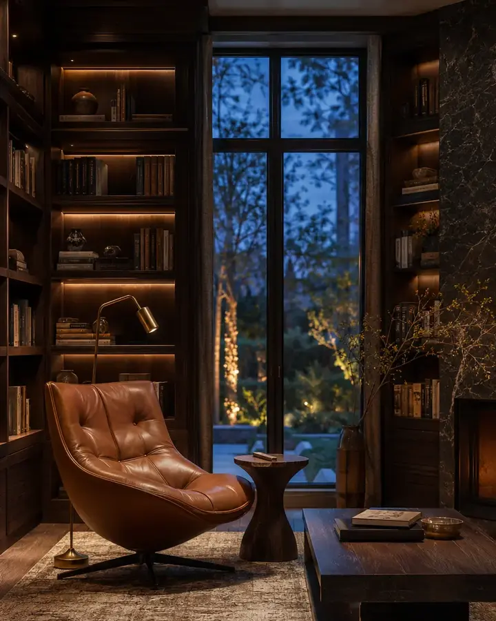 Góc chi tiết Private Library Retreat – Không gian nghỉ dưỡng Home6D