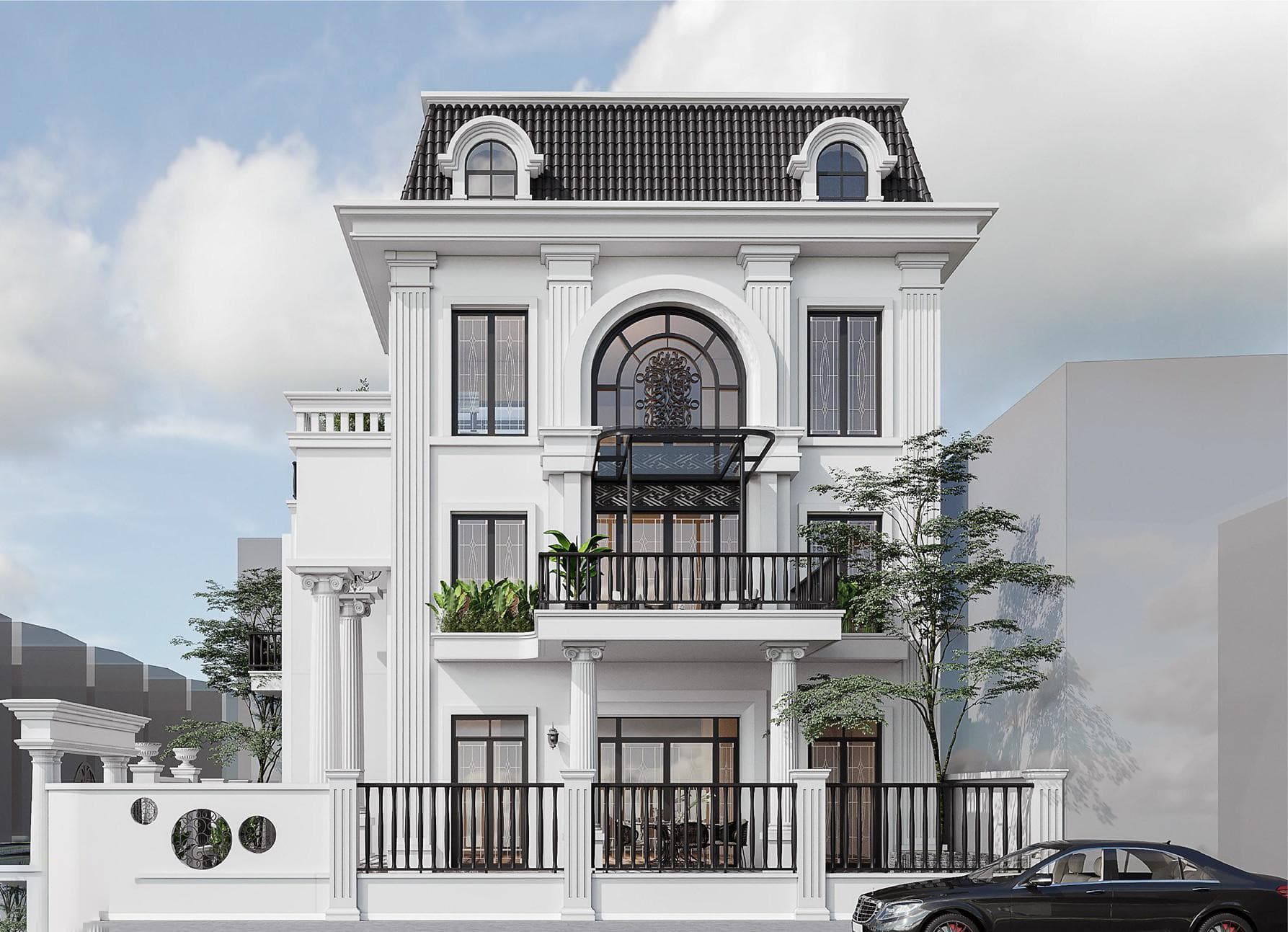 55+ mẫu biệt thự phố tân cổ điển đẹp, cuốn hút nhất 2025