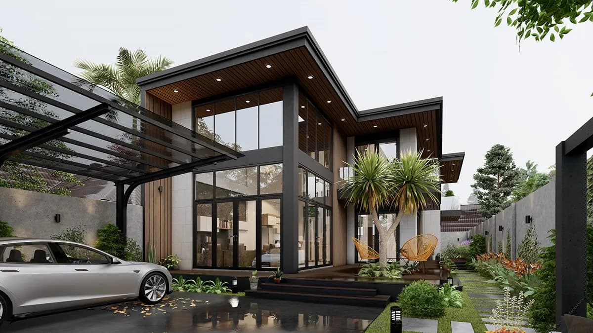 Mẫu biệt thự 2 tầng kết hợp không gian xanh