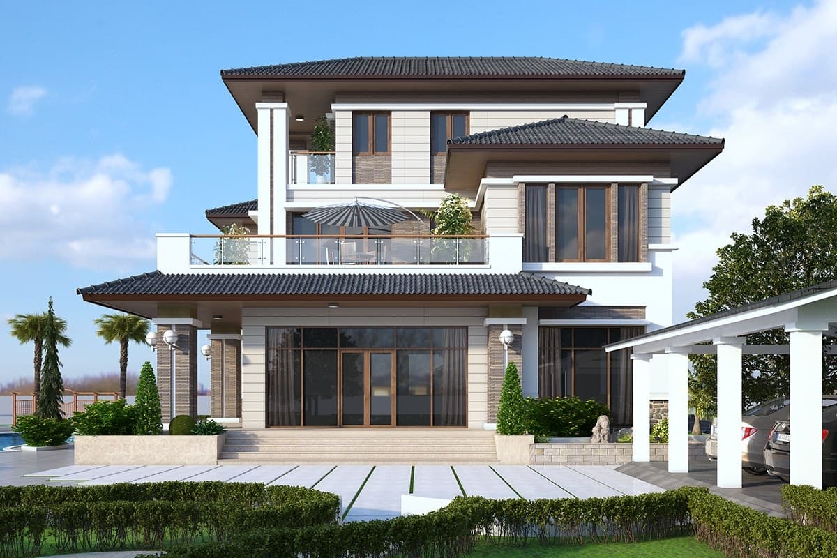 Biệt thự mini sân vườn phong cách tân cổ điển