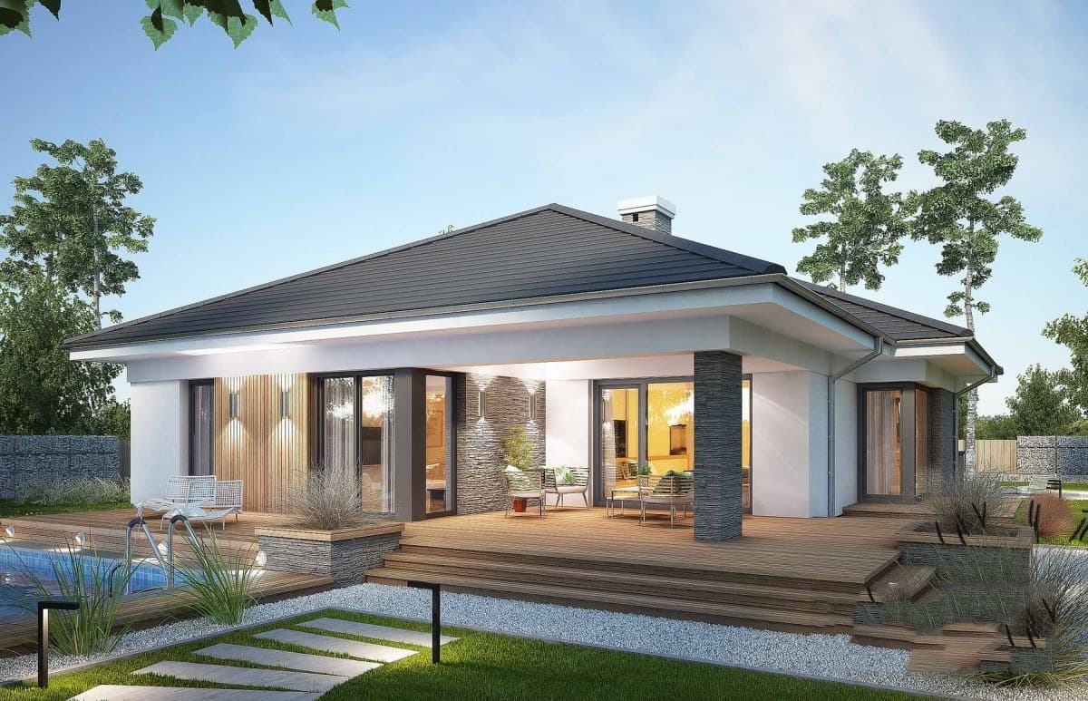 Biệt thự mini sân vườn mái thái