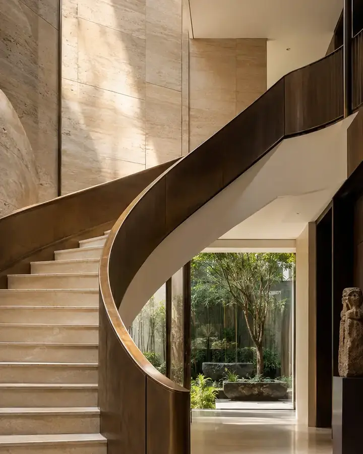 Sculptural Stair Hall 830 – góc 2 – nghiên cứu thiết kế Home6D