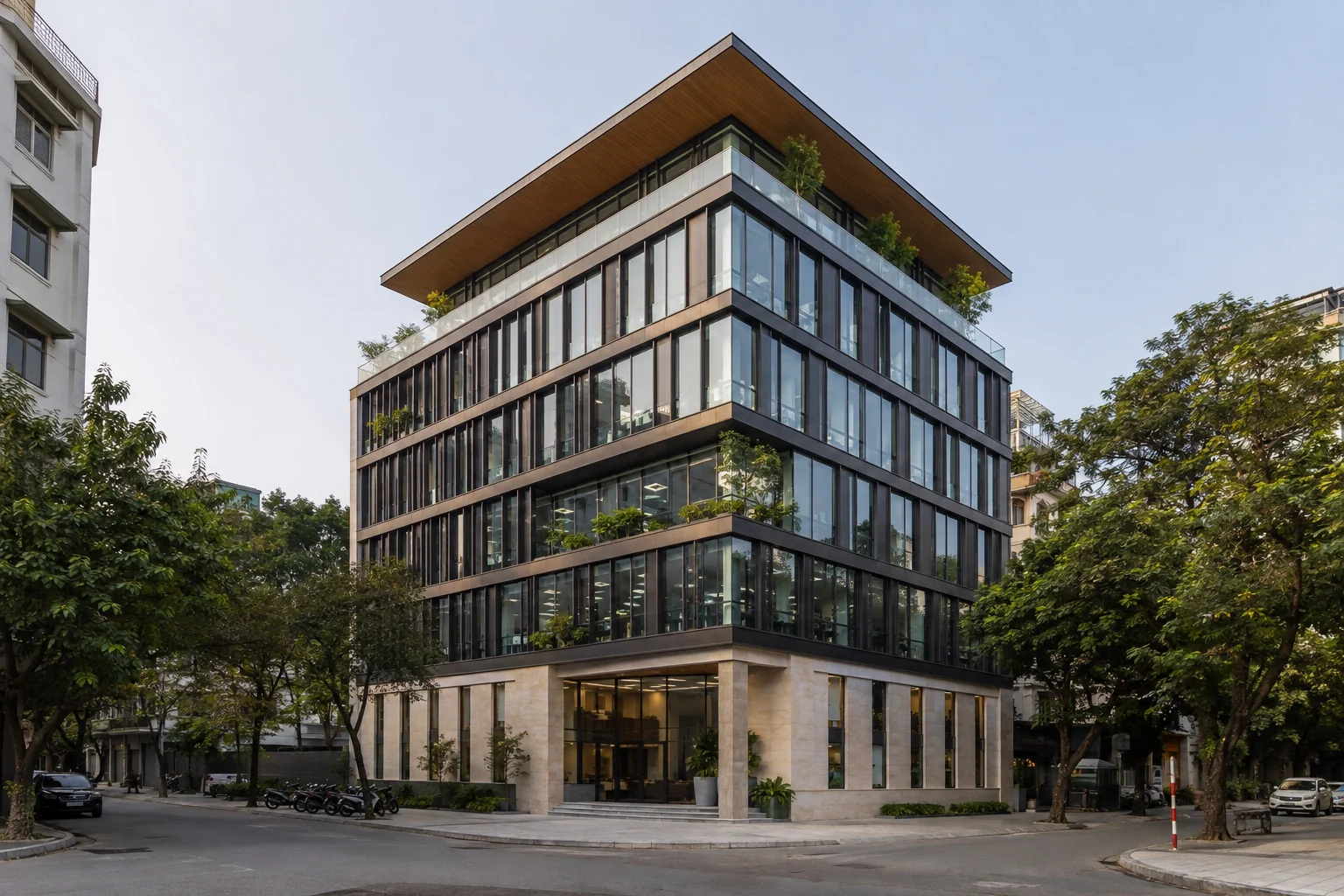 Axis Office 7F — Toàn cảnh góc phố ban ngày — Home6D