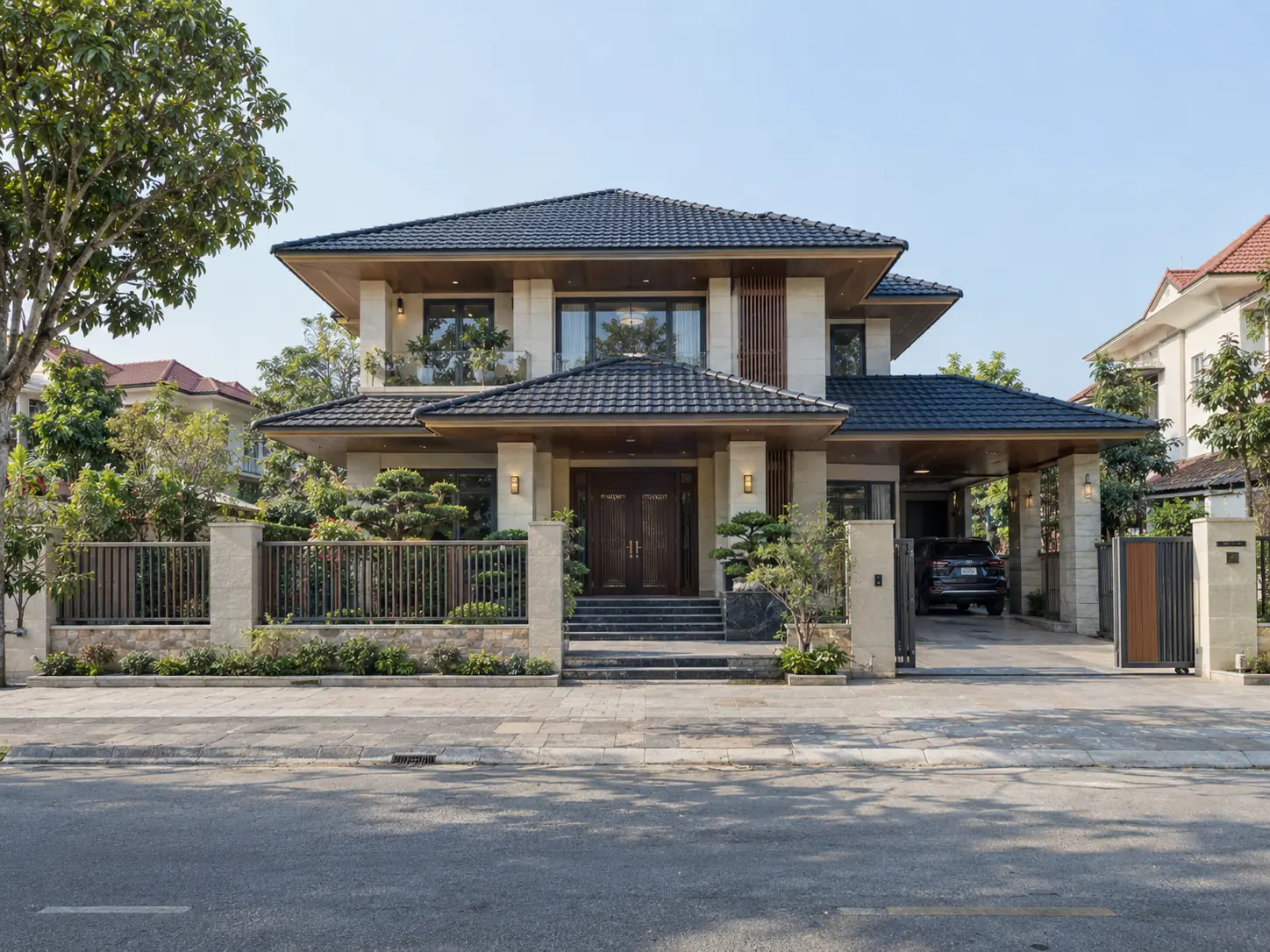 Biệt thự vườn An Viên 480 – biệt thự vườn mái Nhật 2 tầng do Home6D phát triển
