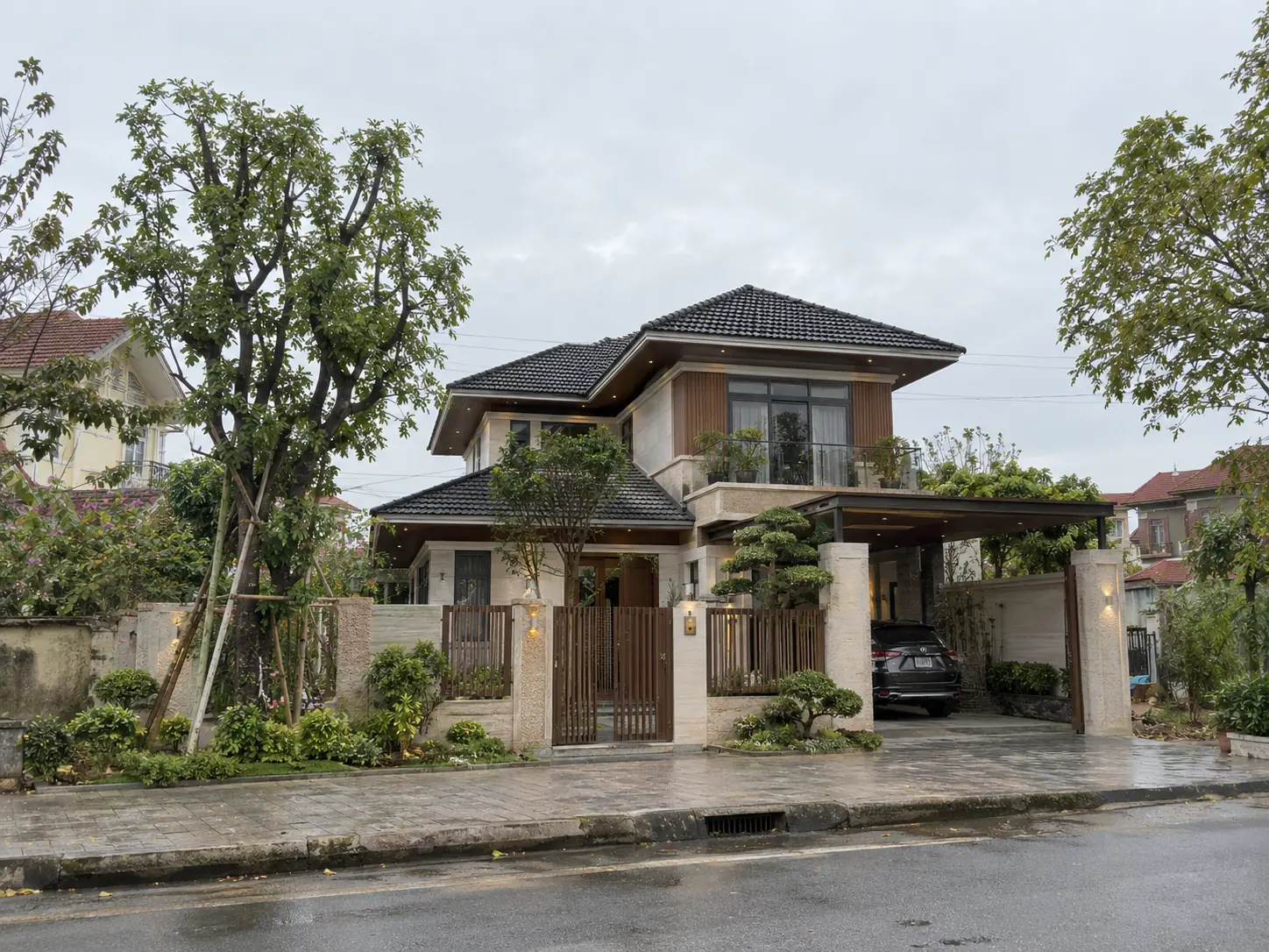 Biệt thự vườn Nguyệt Quế 510 – biệt thự vườn mái Nhật 2 tầng do Home6D phát triển