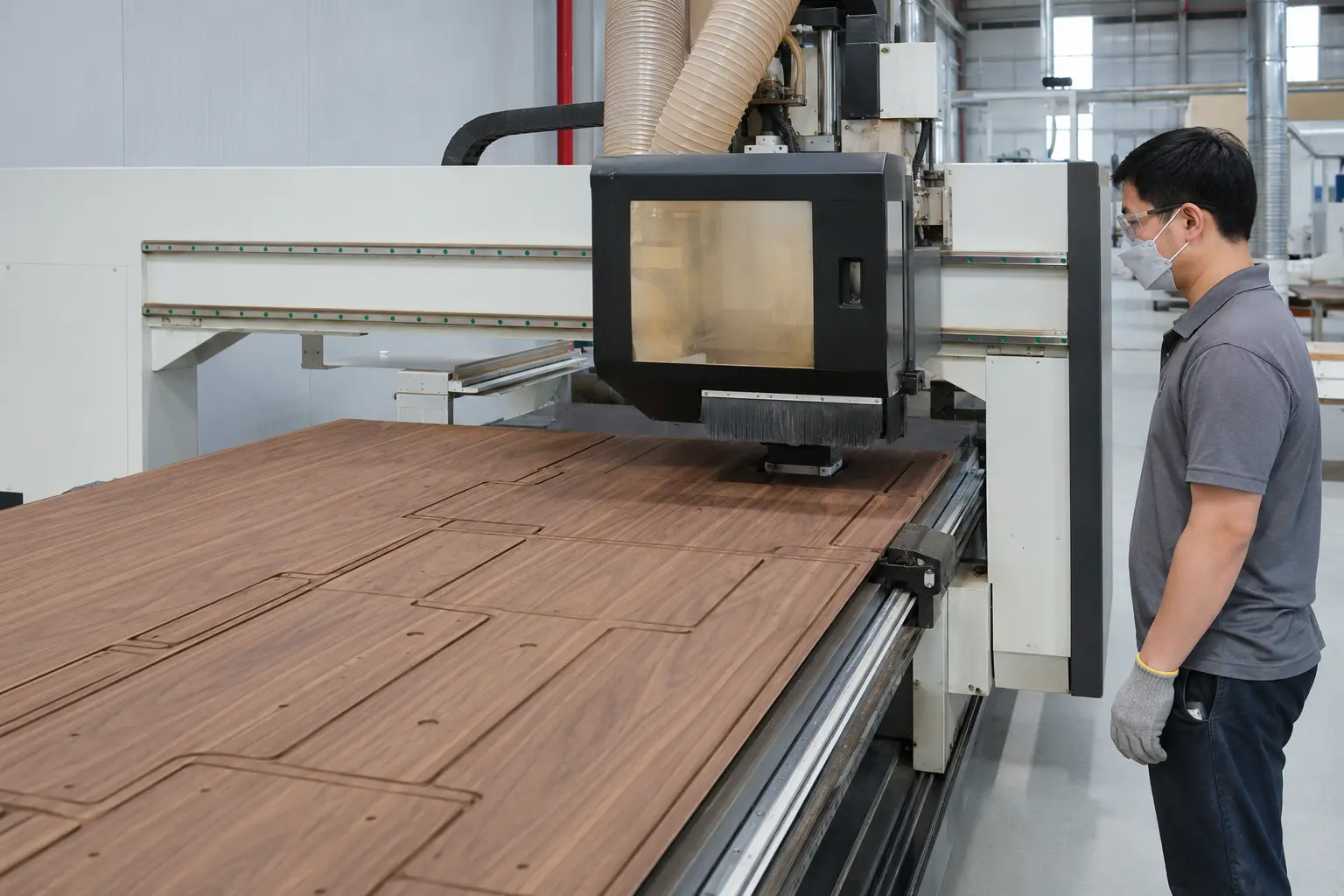 Máy CNC gia công tấm gỗ nội thất theo bản vẽ sản xuất