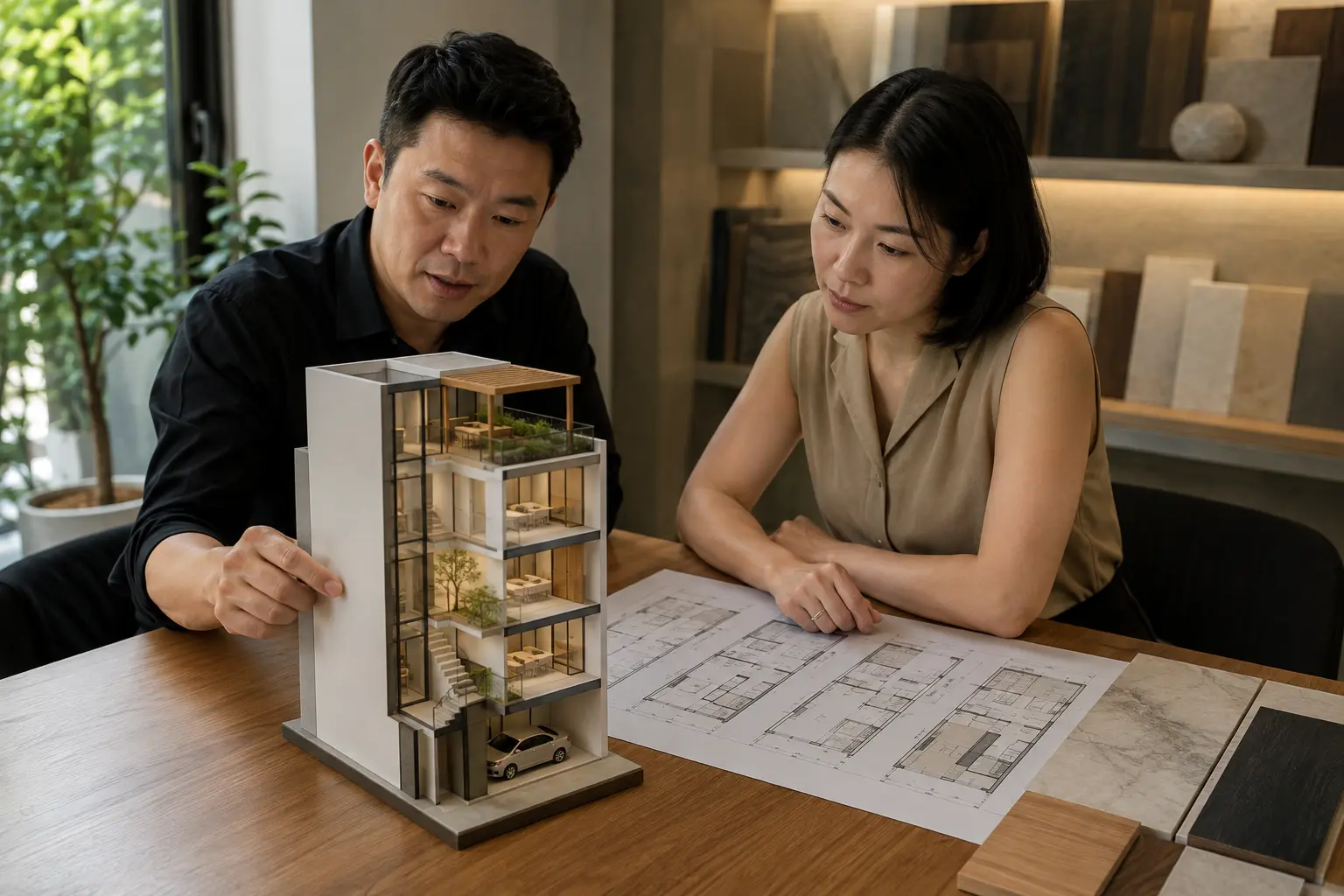 Kiến trúc sư Home6D trao đổi mô hình thiết kế nhà phố hiện đại cùng gia chủ